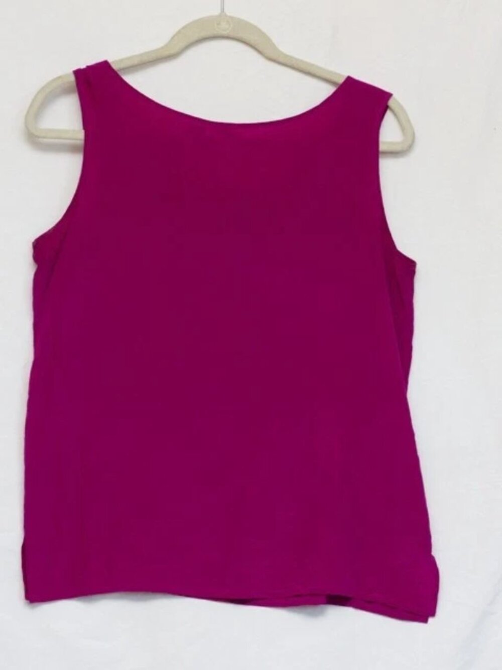 VTG Dorman 100% Silk Fushia Tank Top Minimalist Sz M Slip Layering Quiet Luxury - Picture 2 of 3